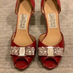Salvatore Ferragamo Belinda Kitten Heel Pump Bling